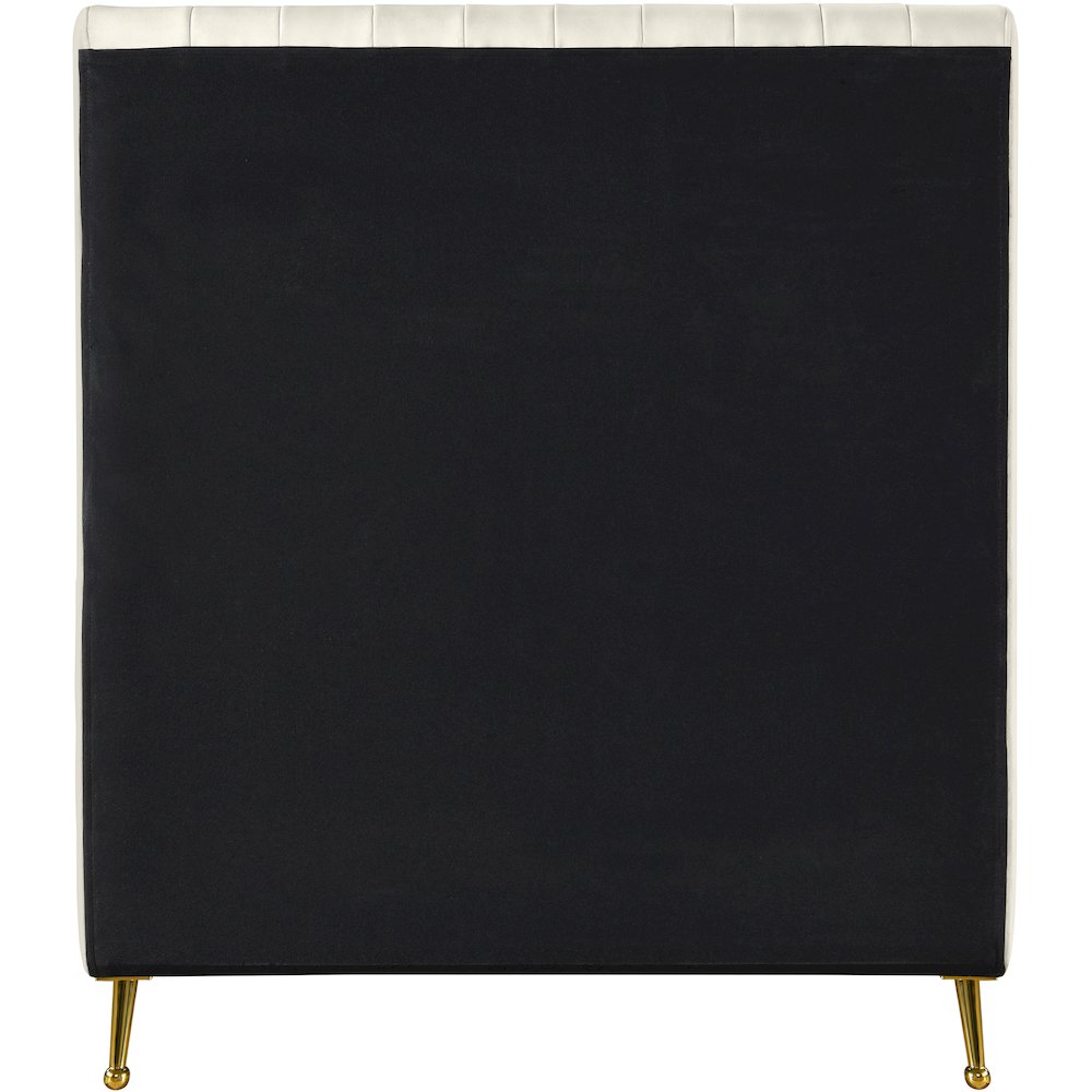 Zara Cream Velvet Twin Bed. Picture 4