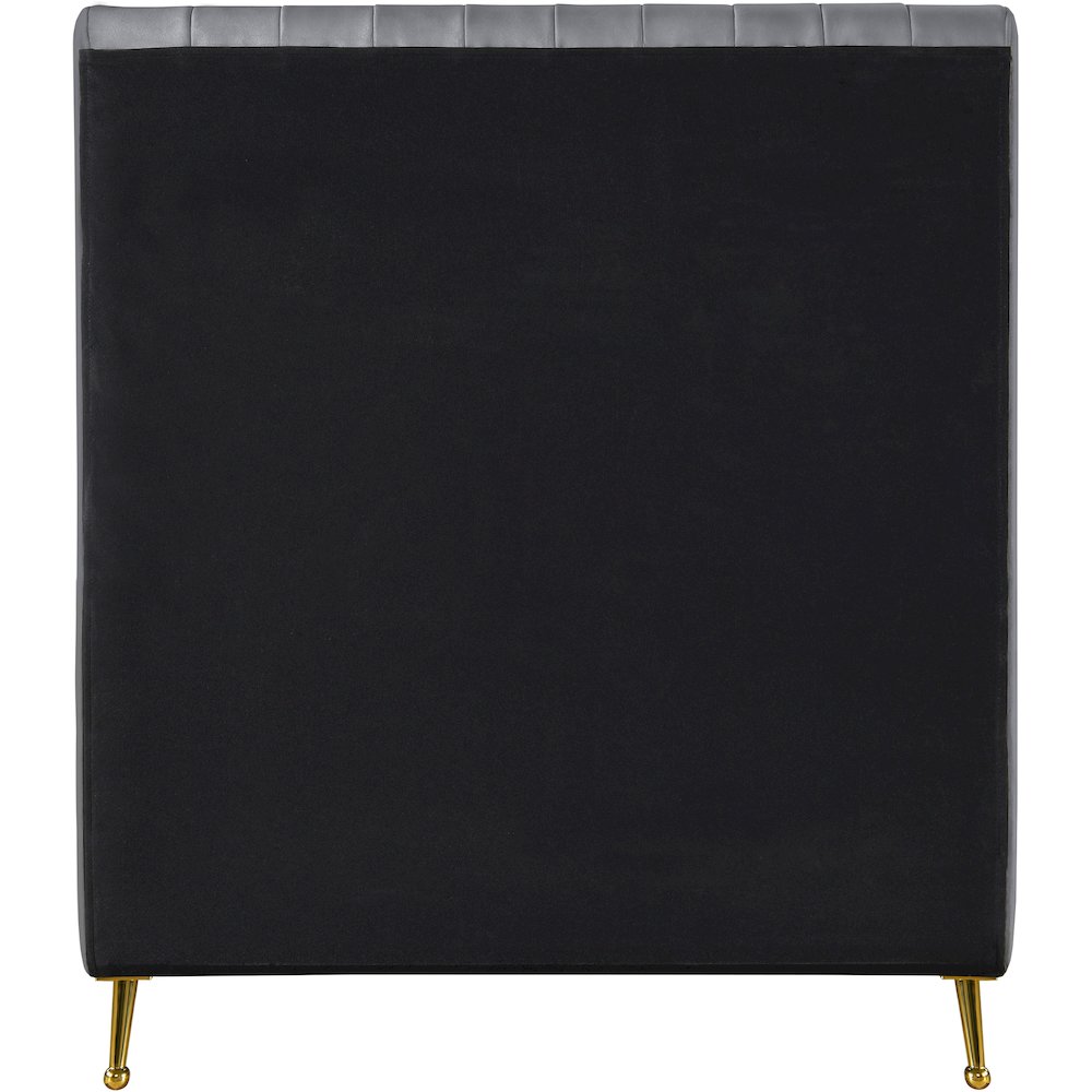 Zara Grey Velvet Twin Bed. Picture 4
