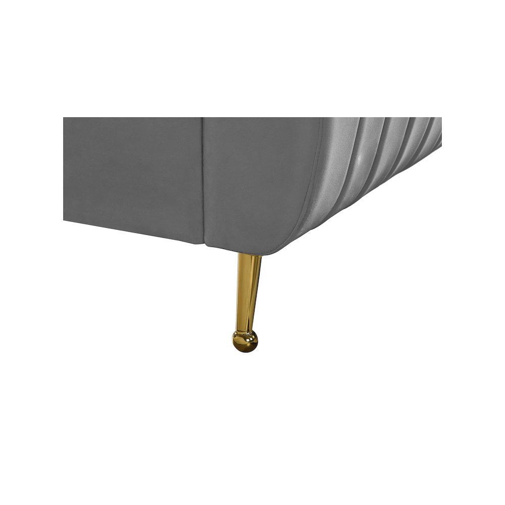 Zara Grey Velvet Twin Bed. Picture 6