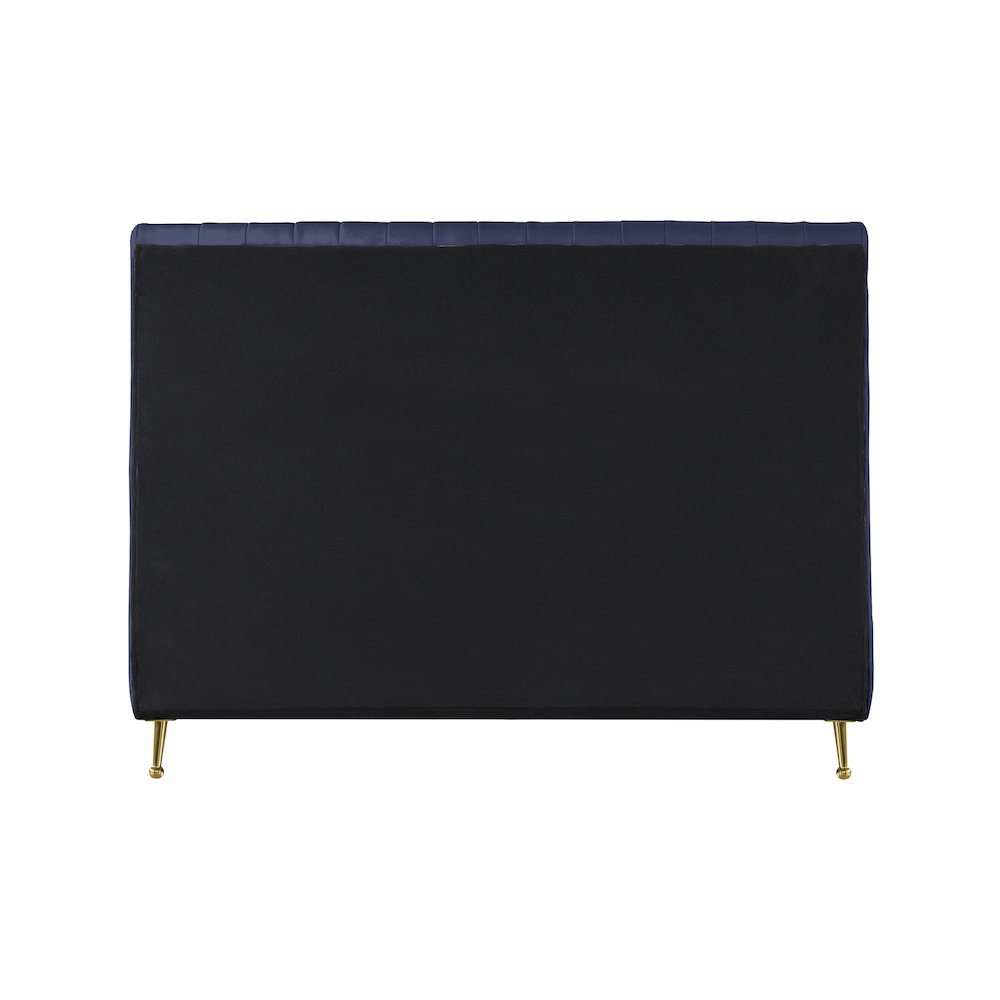 Zara Navy Velvet King Bed. Picture 4