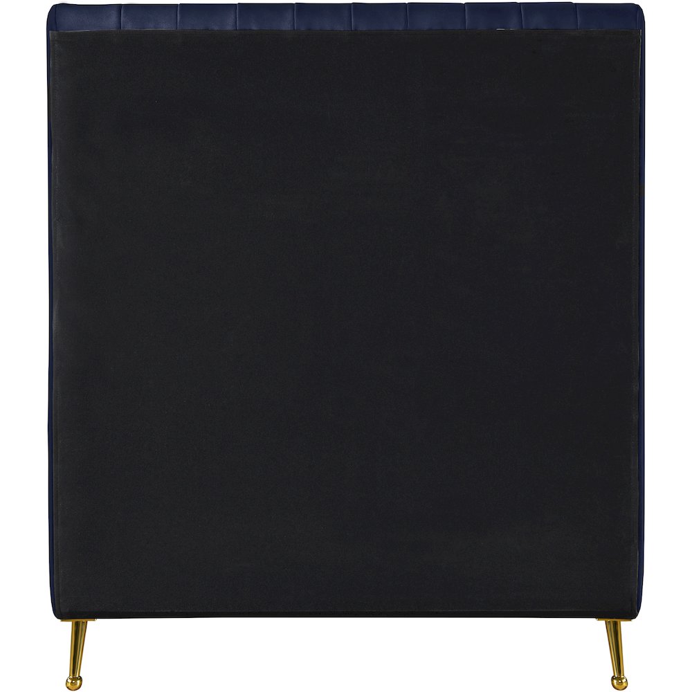 Zara Navy Velvet Twin Bed. Picture 4