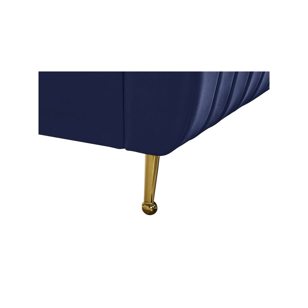 Zara Navy Velvet Twin Bed. Picture 6