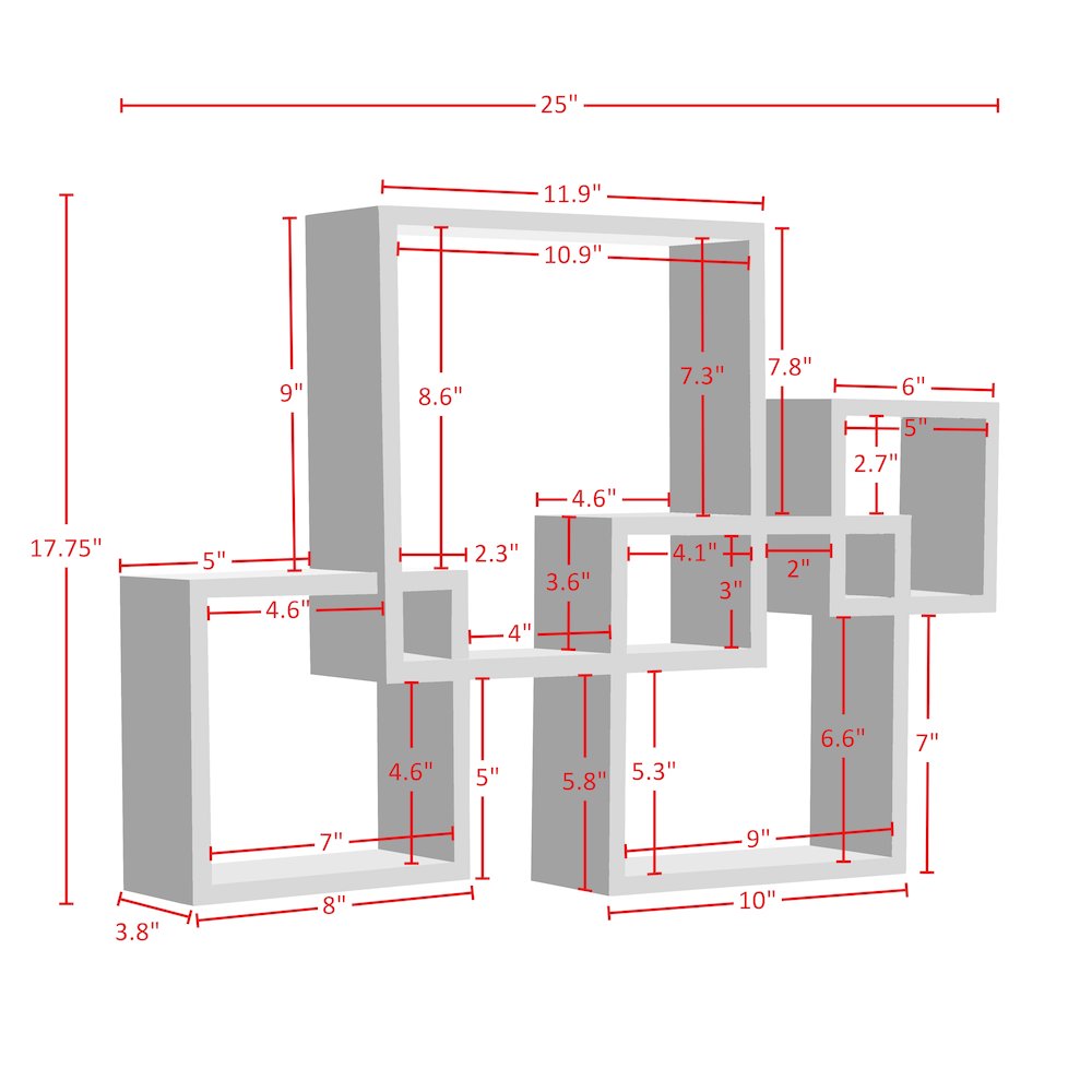 Intersecting Cube Shelves - Espresso. Picture 2
