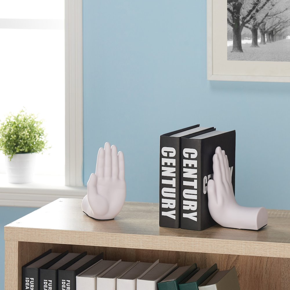 White "Hands" Bookend Set of 2. Picture 4