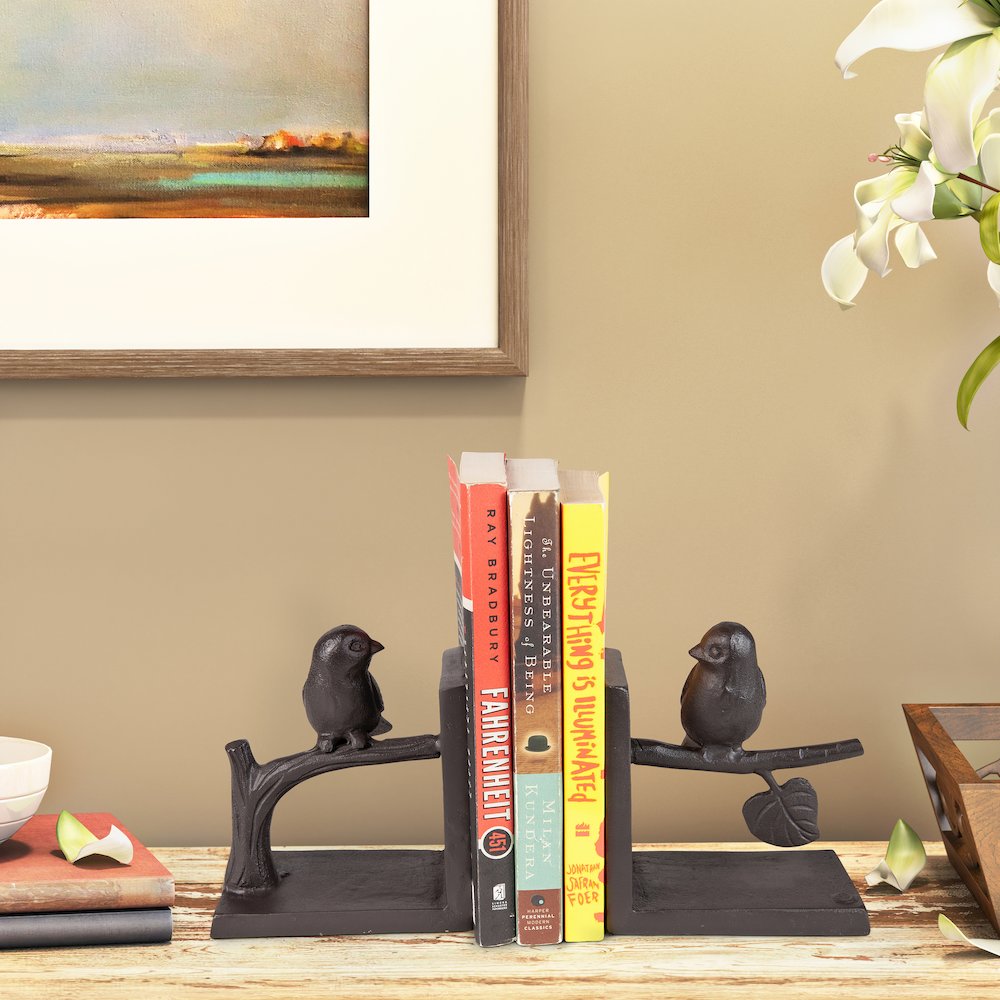 Birds on Branch Cast Iron Bookend Set. Picture 4