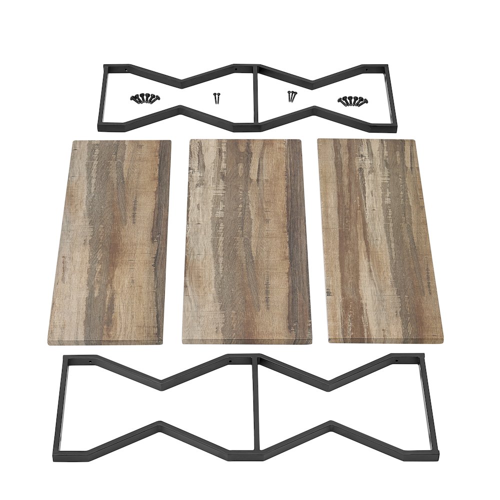 Rustic Industrial 3-Tier Zigzag Floating Wall Shelf. Picture 5