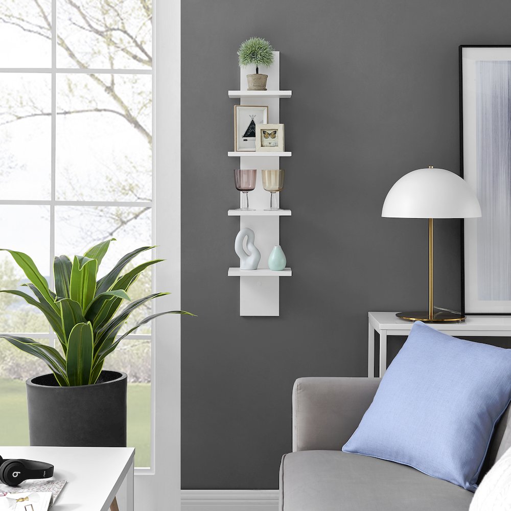 Arica Utility Column 4-Tier Spine Wall Shelves. Picture 4