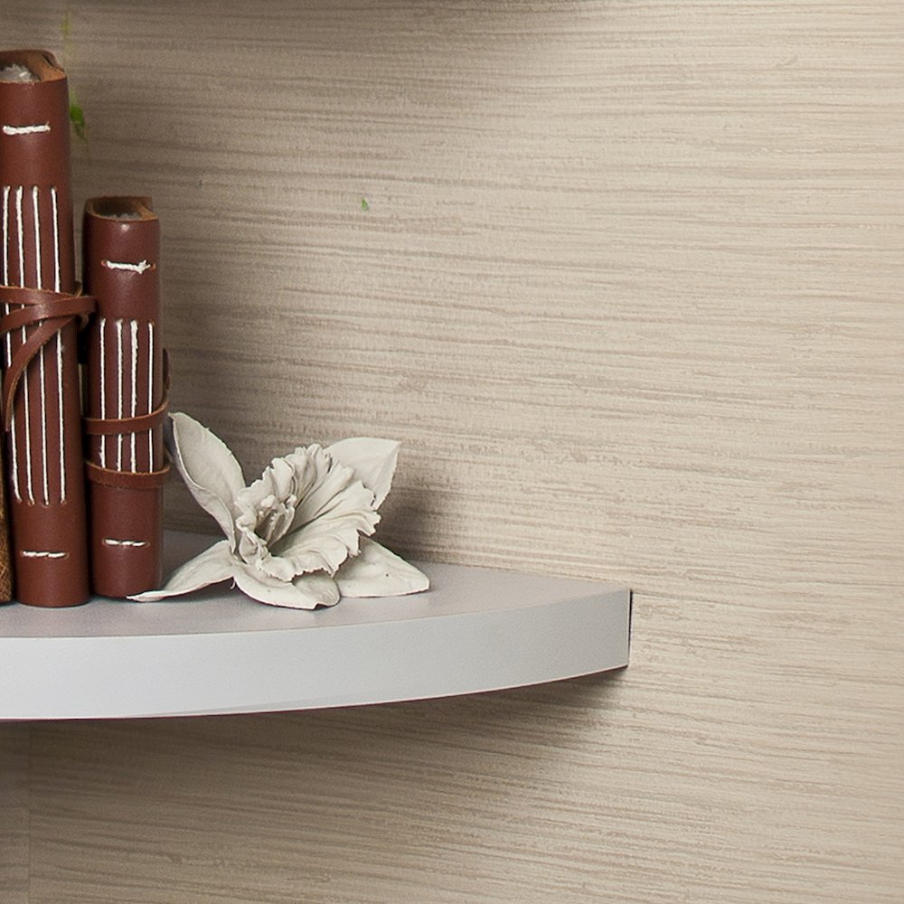White Veneer Corner Radial Shelves (Set of 2). Picture 4
