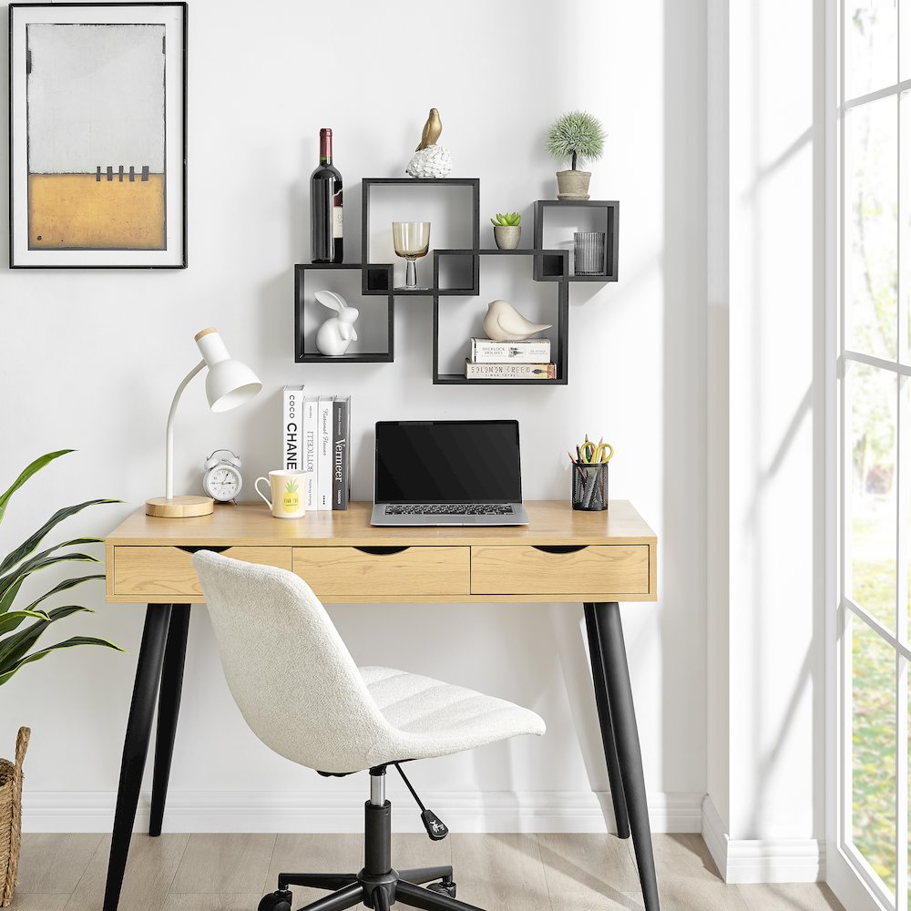 Blocchetto Intersecting Cubes Wall Shelf - Horizontal/Vertical - Black. Picture 6