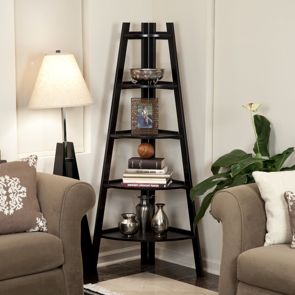 Five Tier Corner Ladder Display Bookshelf. Picture 2
