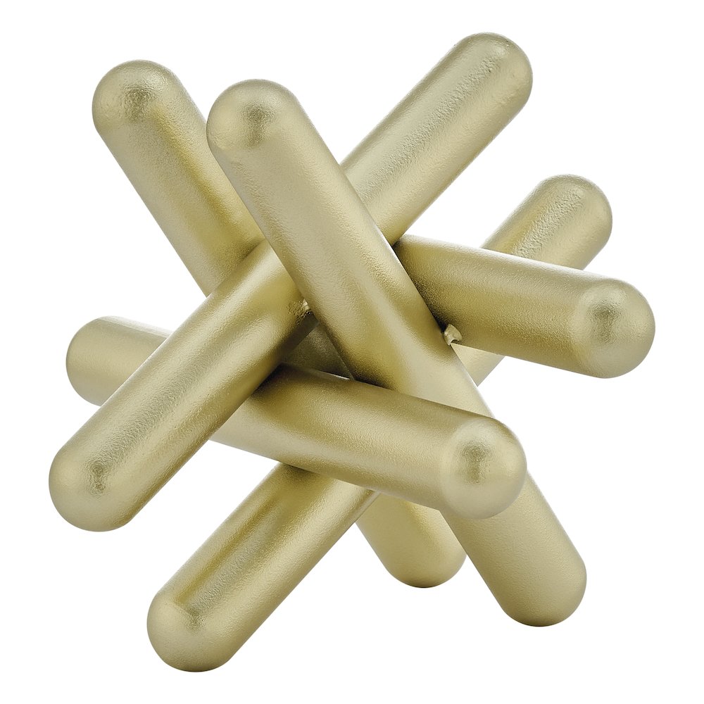Large Abstract Gold Finish Textured Metal Geometric Sculpture. Picture 8