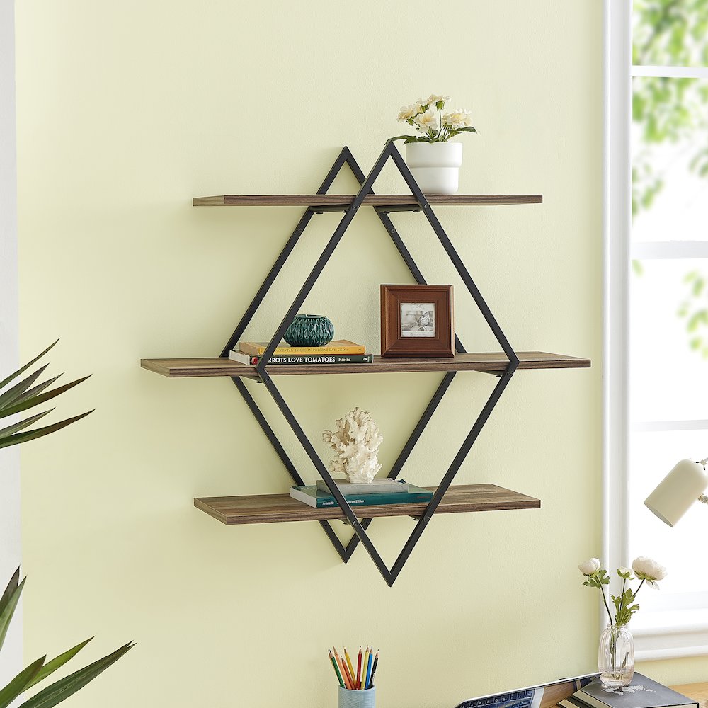 Antigua Crossed Double Diamond Shelf Unit. Picture 2