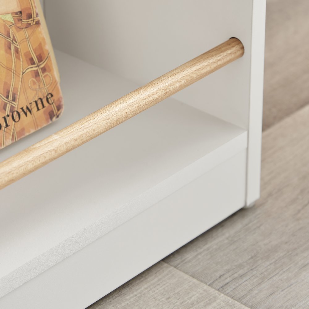 Steiner White 3-Tier Kids Book Magazine Freestanding Bookcase - Wood-Toned Rods. Picture 11
