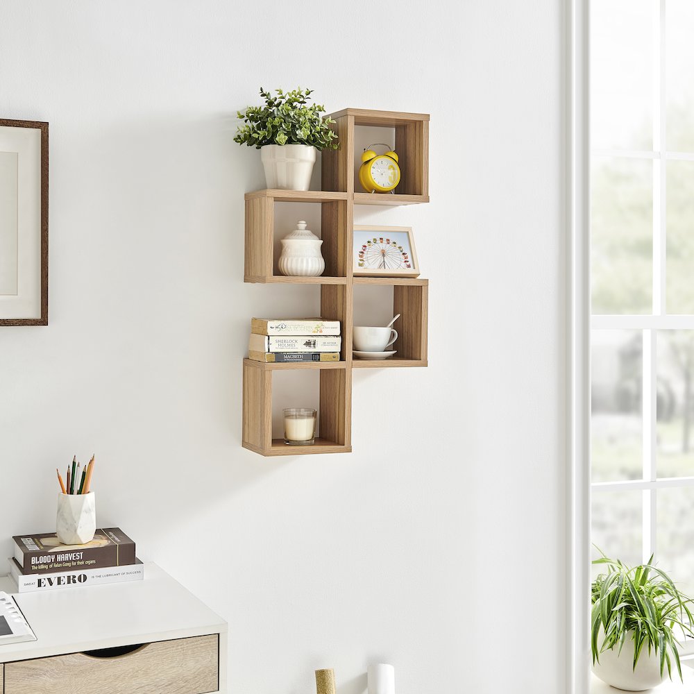 Cubby Chessboard Wall Shelf – Horizontal or Vertical - Chestnut. Picture 5