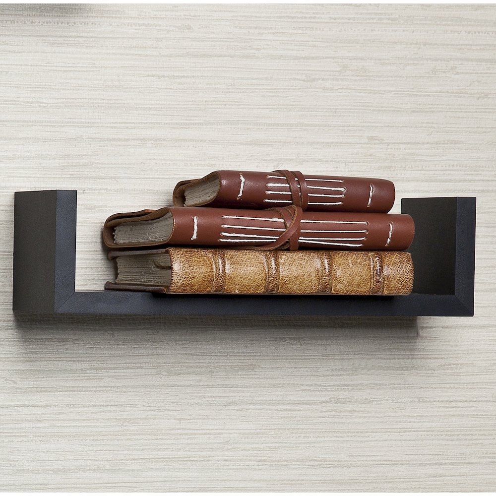 Floating 'U' Laminated Black Shelves (Set of 3). Picture 3