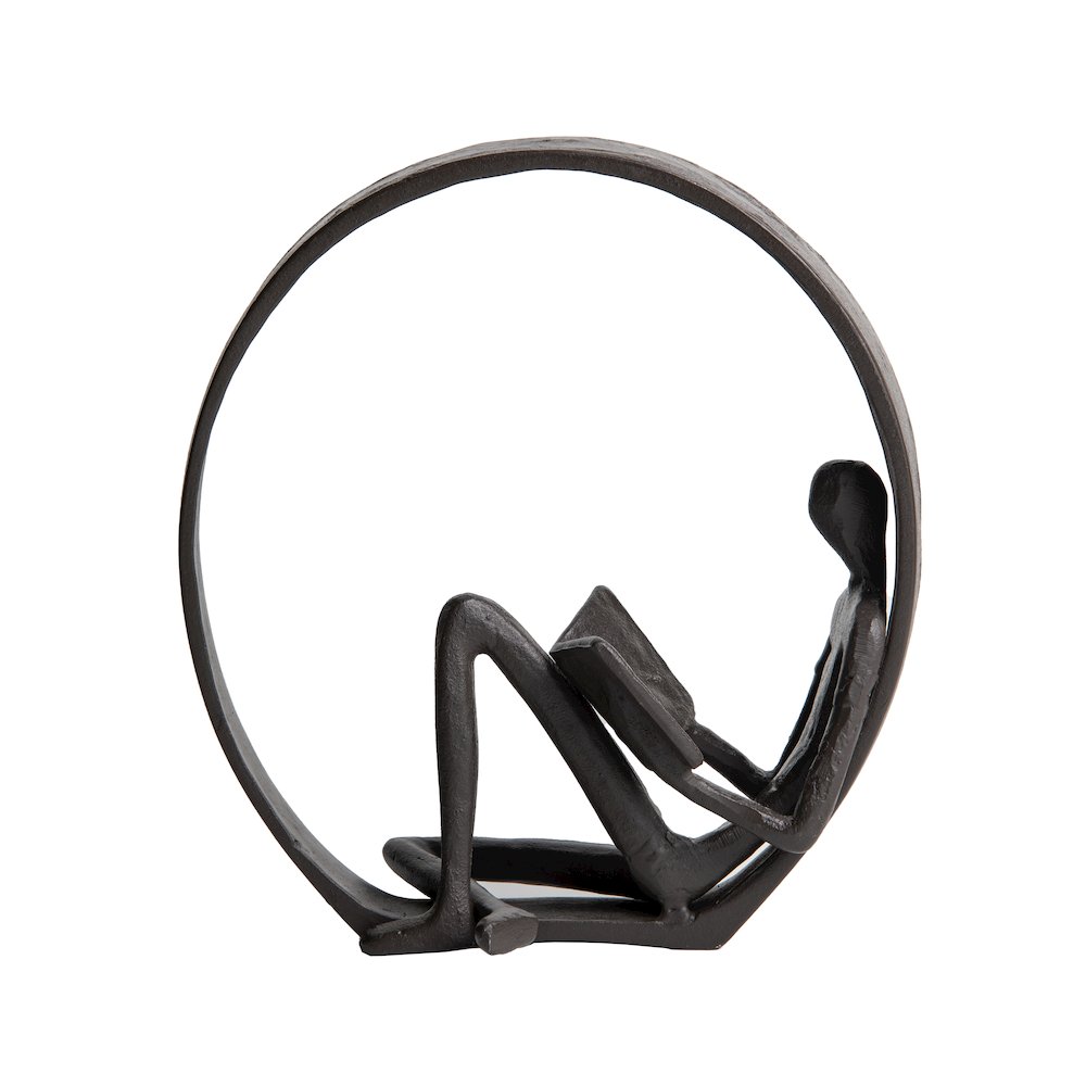 Encircled Reader Iron Sculpture. Picture 8