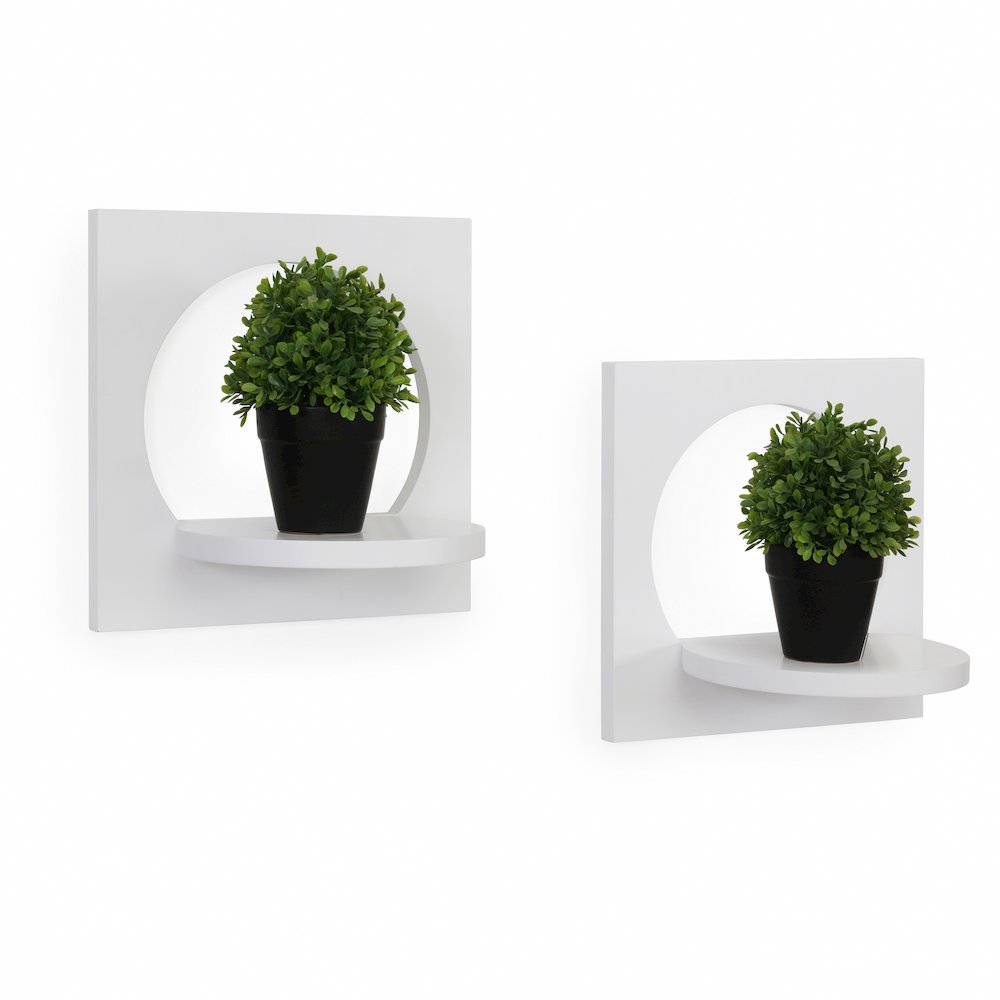 Set of 2 Silhouette  Shelves-White. Picture 1