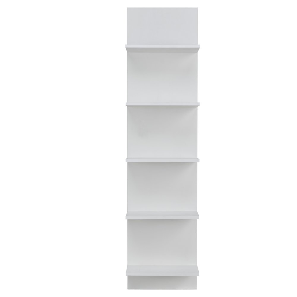 White Finish Wide Column Wall Shelf. Picture 1