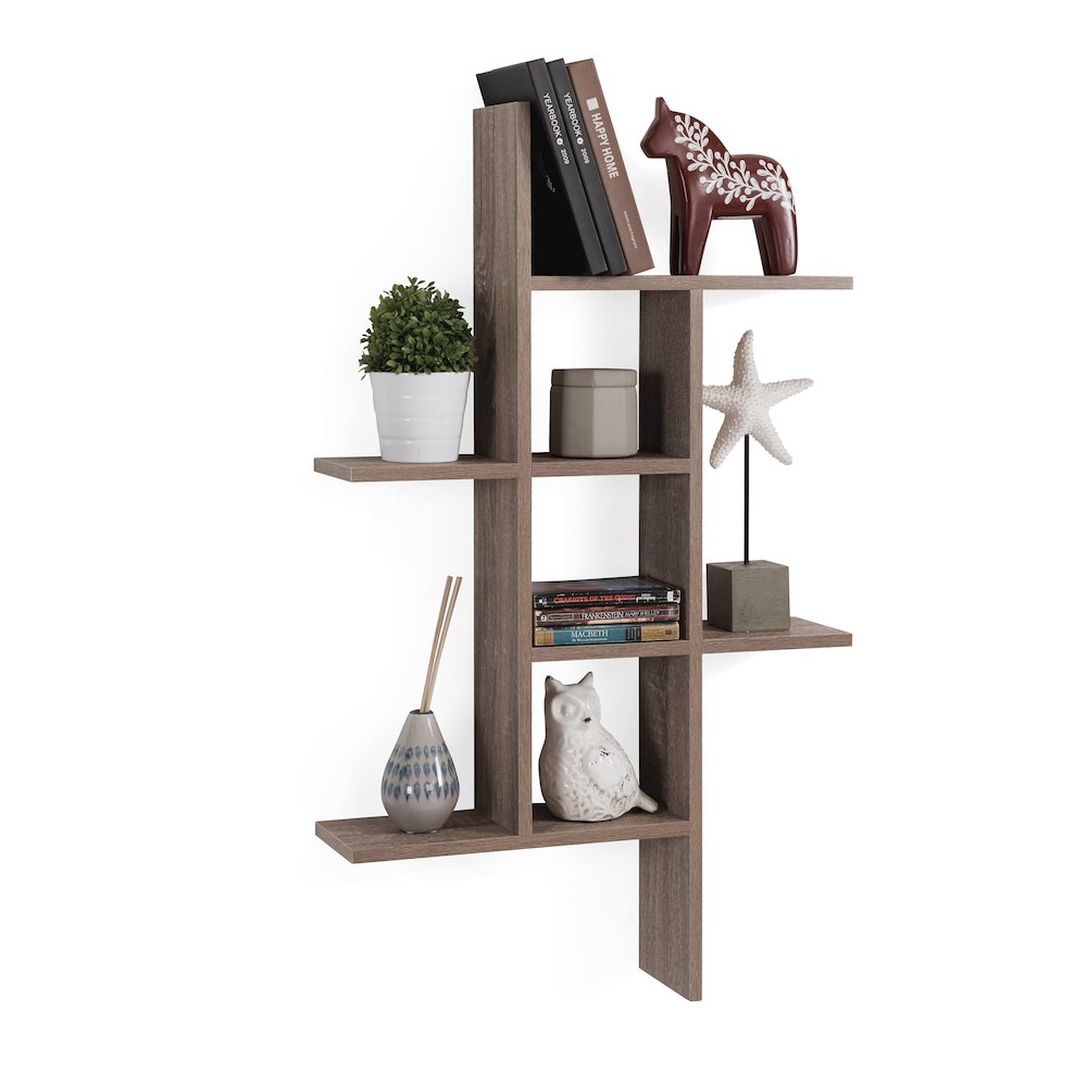 Cantilever Wall Shelf - Weathered Oak. Picture 1
