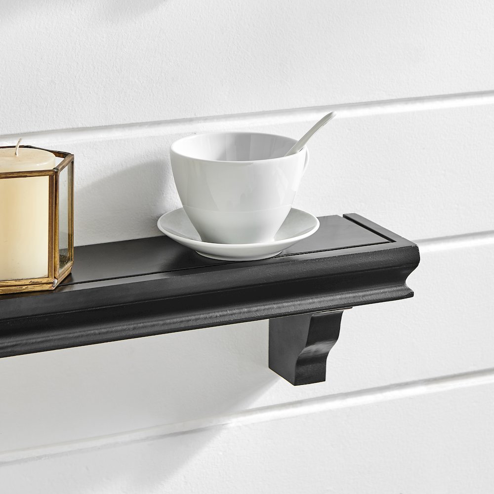 Decorative 24" Wall Decor Display Ledge Shelves – (Set of 2) - Black. Picture 5
