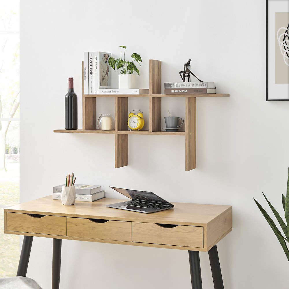 Cantilever Cubby Wall Shelf – Horizontal or Vertical - Chestnut. Picture 4