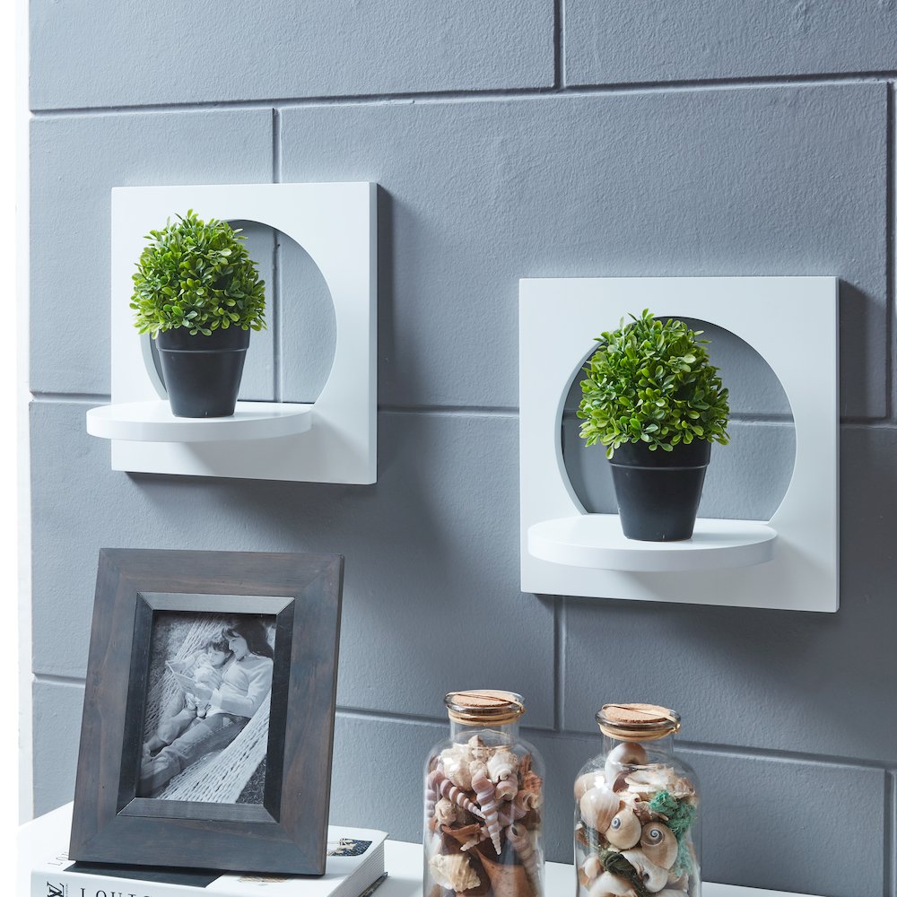 Set of 2 Silhouette  Shelves-White. Picture 2