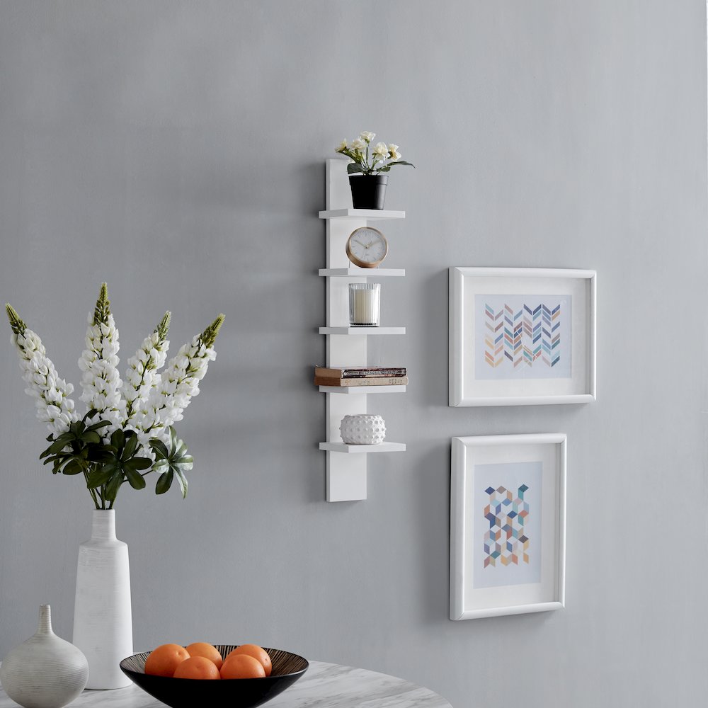 Utility Column Spine Wall Shelves - White. Picture 4