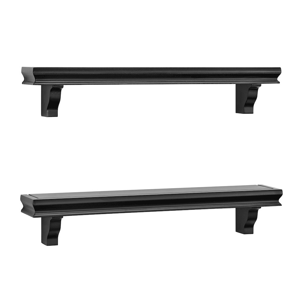 Decorative 24" Wall Decor Display Ledge Shelves – (Set of 2) - Black. Picture 9