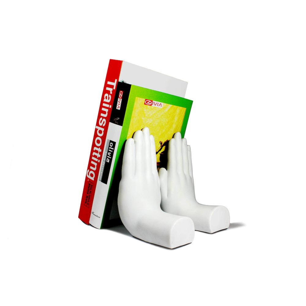 White "Hands" Bookend Set of 2. Picture 2