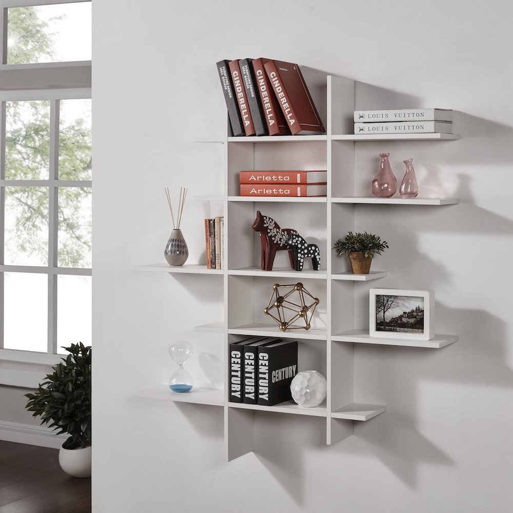 Five Level Asymmetric Shelf - White. Picture 2
