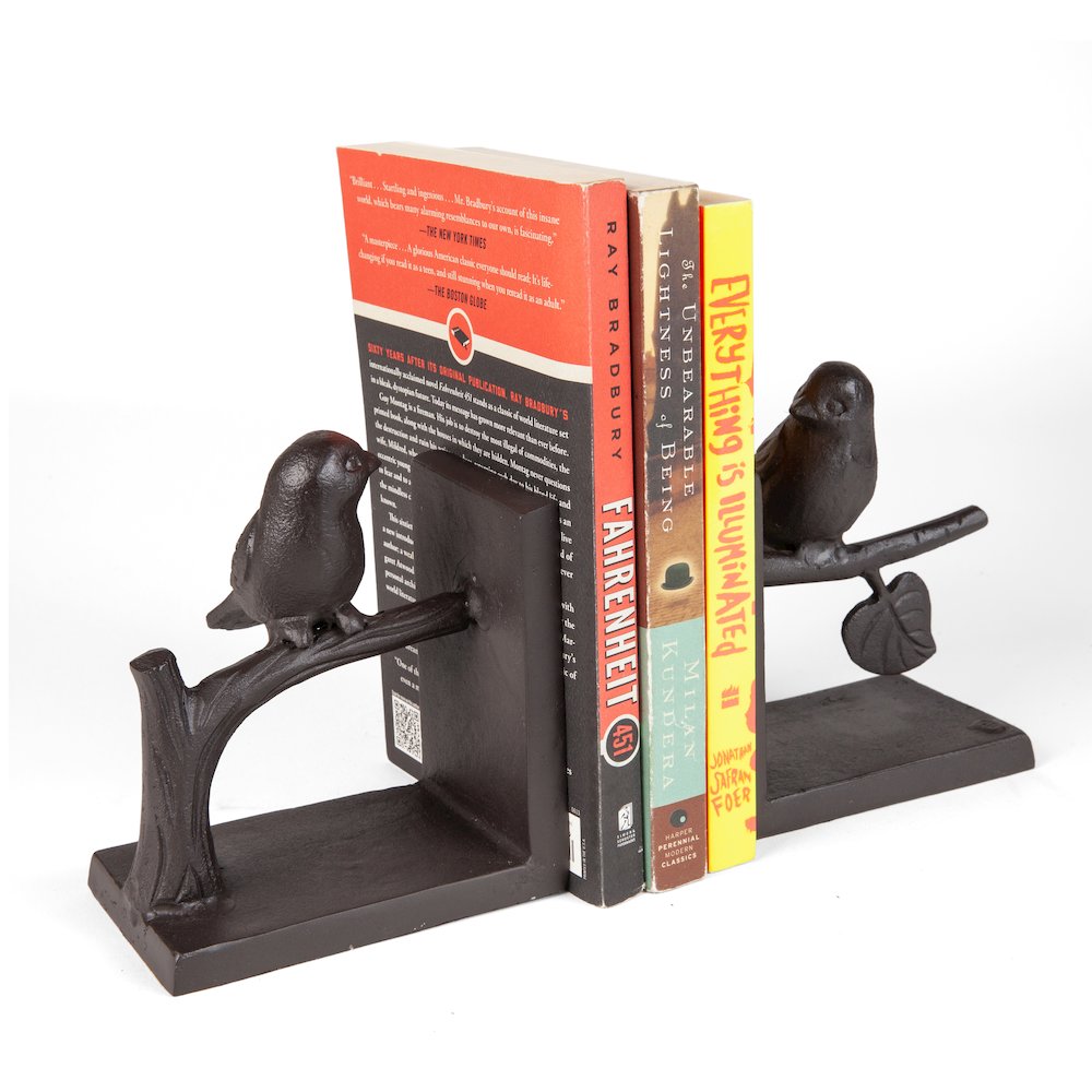 Birds on Branch Cast Iron Bookend Set. Picture 5