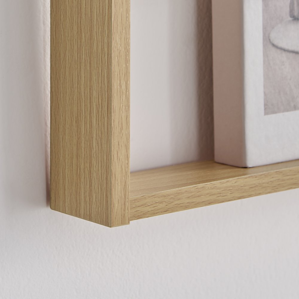 Steiner Beech Square 2-Tier Kids Book or Toy Figure Wall Bookshelf - Black Rods. Picture 11