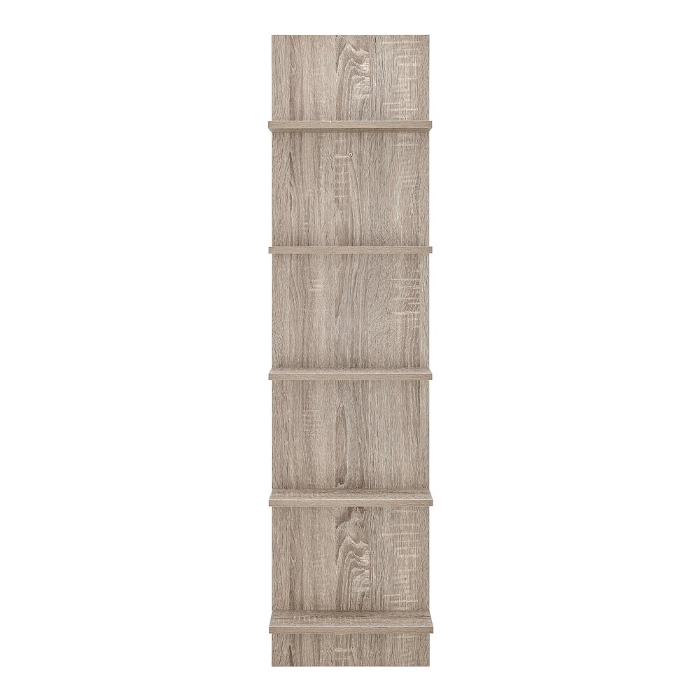 Weathered Oak Finish Wide Column Wall Shelf. Picture 1
