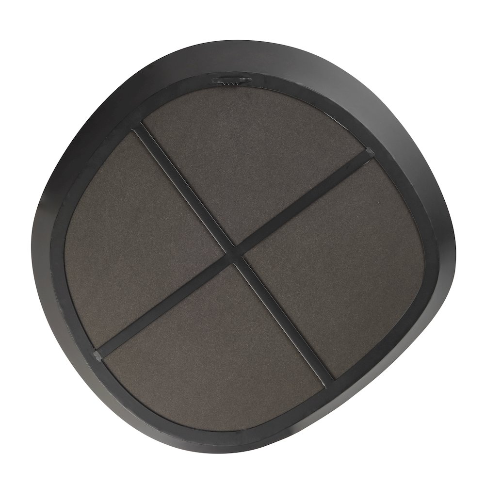 Sonya 24-inch Contemporary Round Wall Mirror with Raised Black Iron Frame. Picture 10