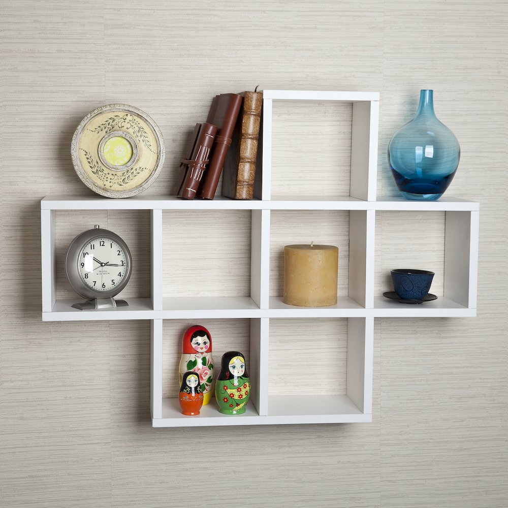 Cubby Laminated White Veneer Shelving Unit. Picture 2