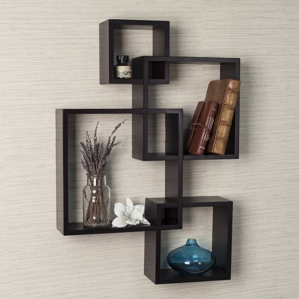 Intersecting Cube Shelves - Espresso. Picture 3
