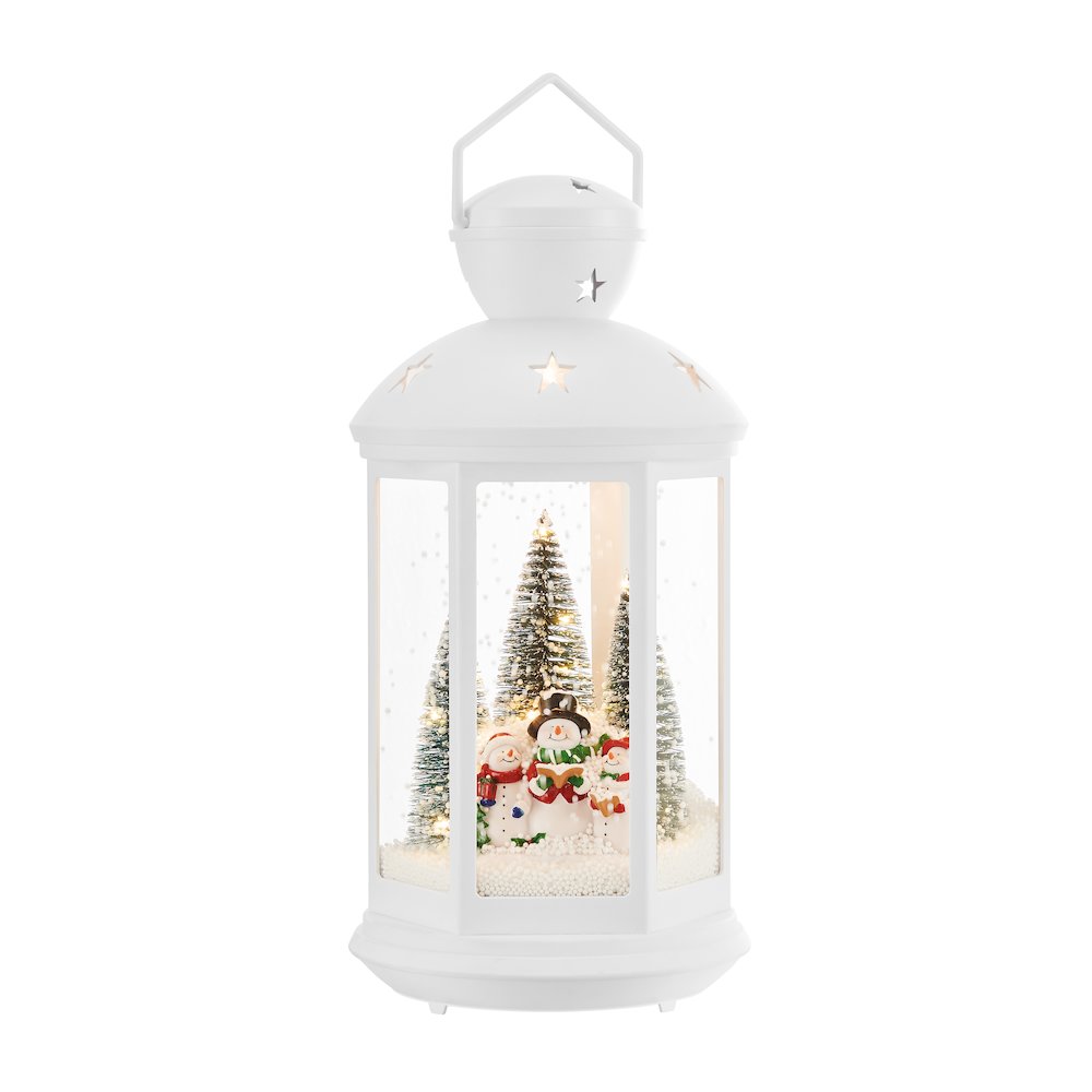 Christmas Scene Falling Snow Musical Snow Globe Diorama Lantern - White. Picture 7