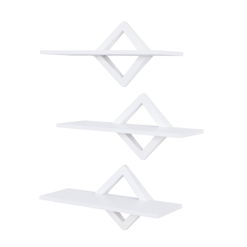 Diamonds 3-Level Wall Mount Shelving System-White. Picture 6