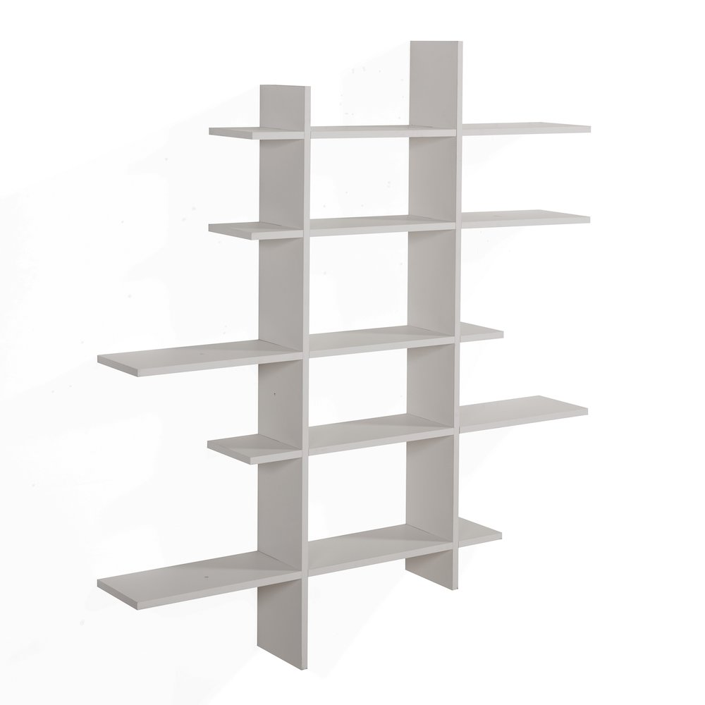 Five Level Asymmetric Shelf - White. Picture 1