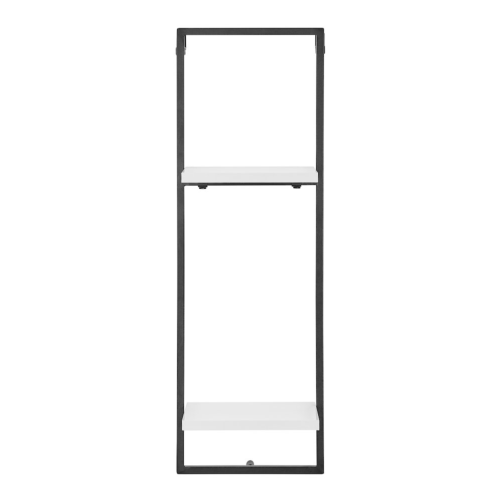 Framed Wall Art 4-Piece Modern Shelf Set - Black Metal Frame White MDF Shelves. Picture 12