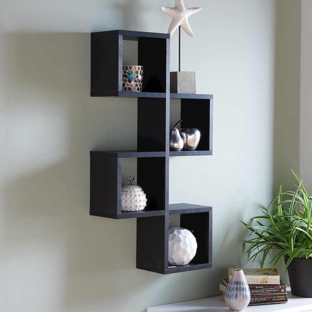 Cubby Chessboard Wall Shelf – Black. Picture 5