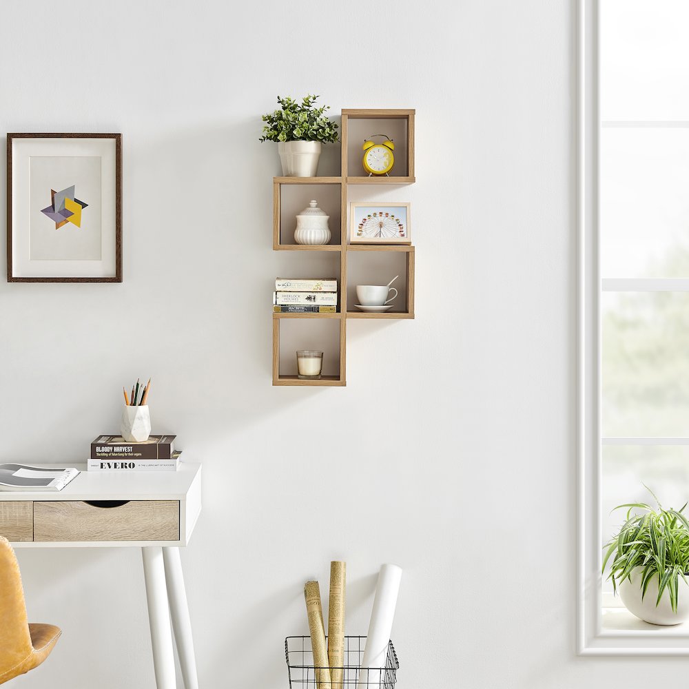 Cubby Chessboard Wall Shelf – Horizontal or Vertical - Chestnut. Picture 7