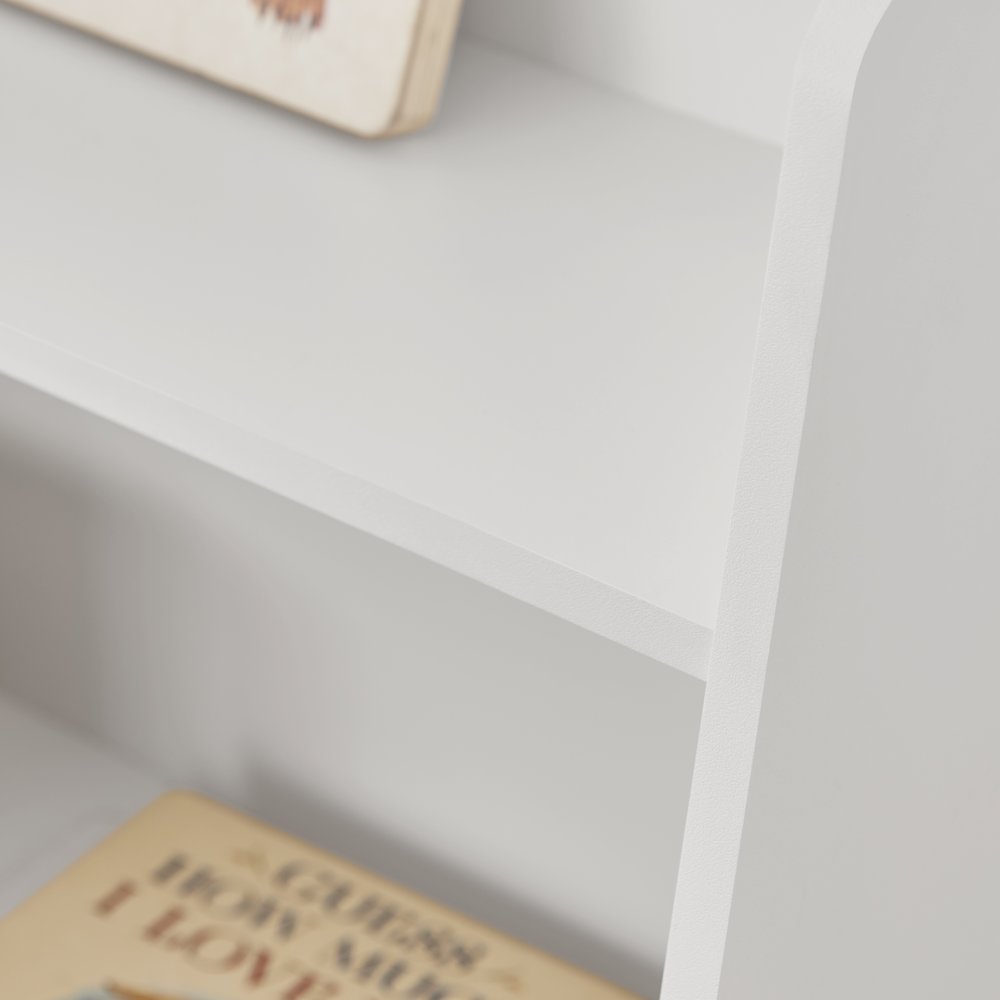Steiner White 3-Tier Kids Freestanding Bookshelf - Contrasting Wood-Toned Legs. Picture 11