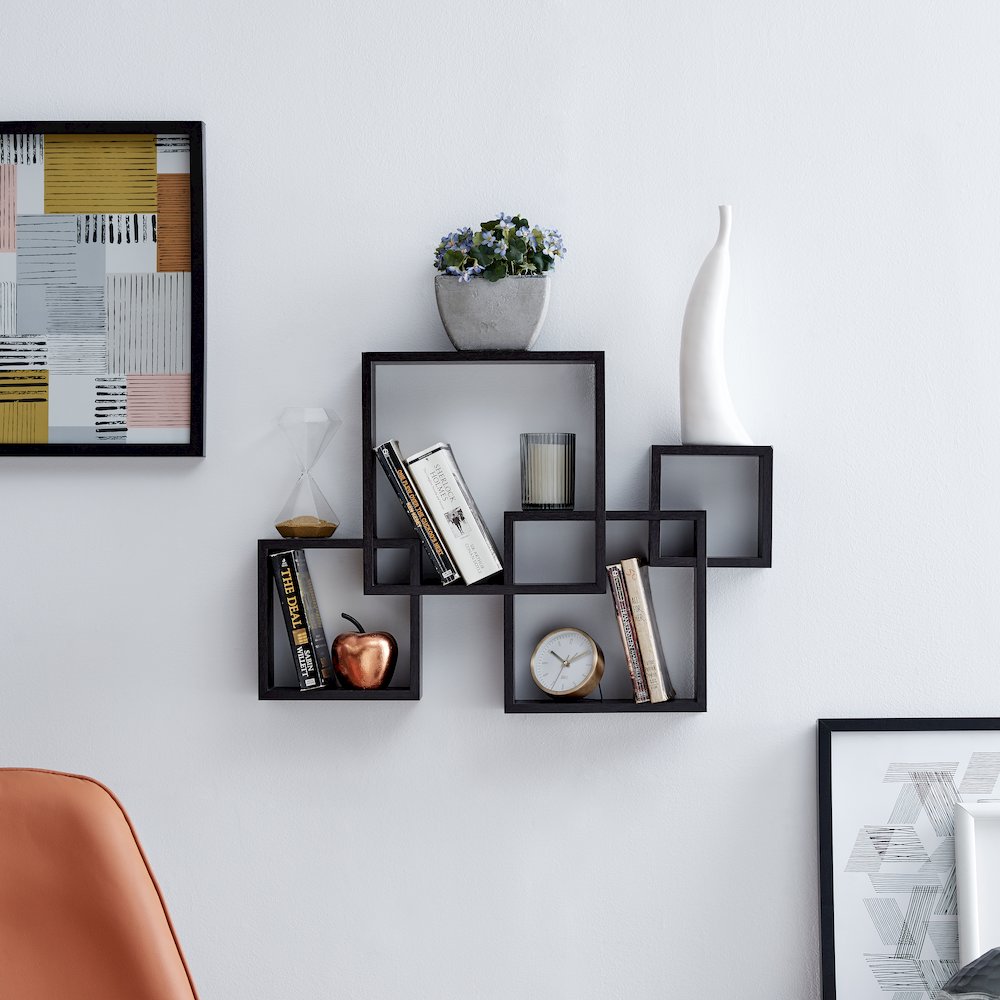Intersecting Cube Shelves - Black. Picture 3