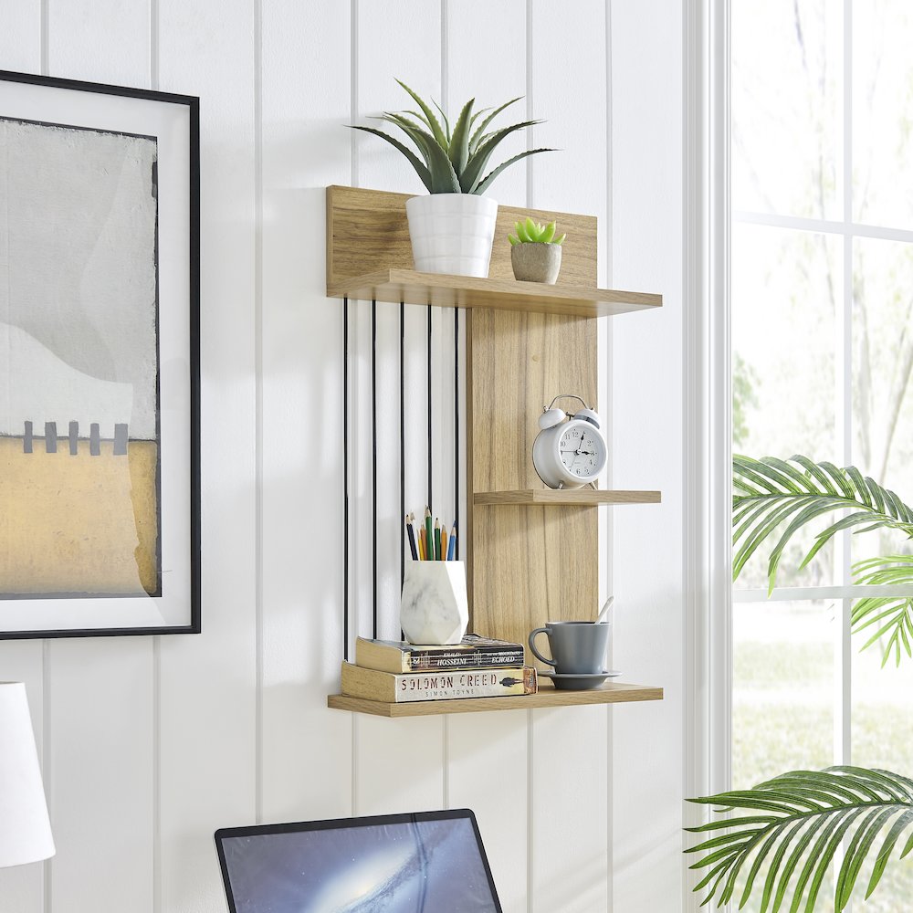 Seville Dynamic Utility Ledge Wall Shelf - Chestnut. Picture 4
