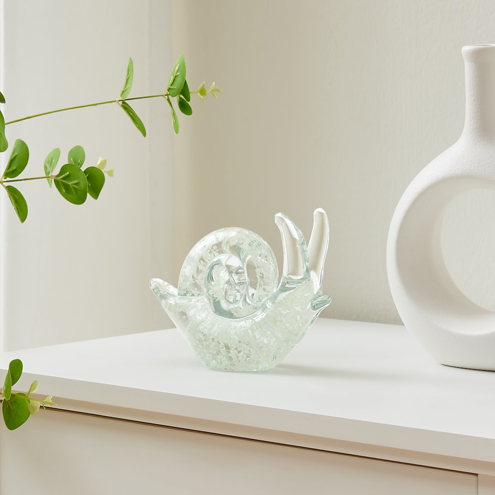 Lorelei Glow-in-the-Dark Glass Sculptures Set of 3 - Starfish, Snail, Jellyfish. Picture 6