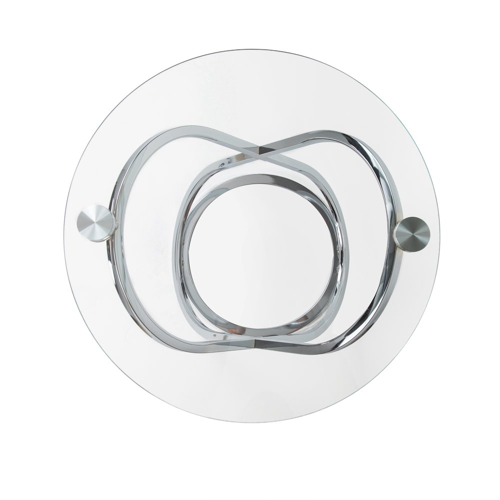 Galaxy Chrome and Tempered Glass Round End Table. Picture 11