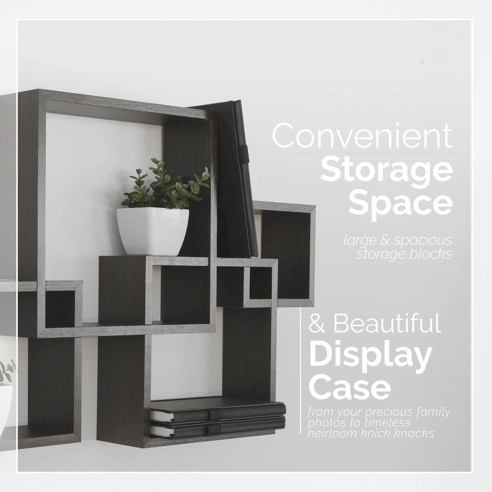 Intersecting Cube Shelves - Espresso. Picture 8