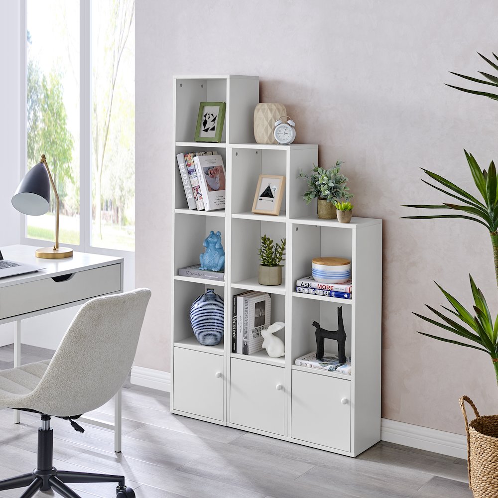 Marcel Cubes Modular Storage Cubby Cabinet Shelf Units (Set of 3) - White. Picture 4