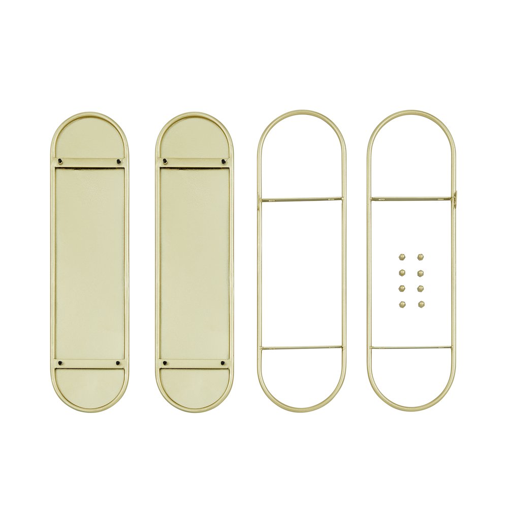 Two-Tier Warm Gold Metal Hanging Bracket Wall Mounted Shelf. Picture 11